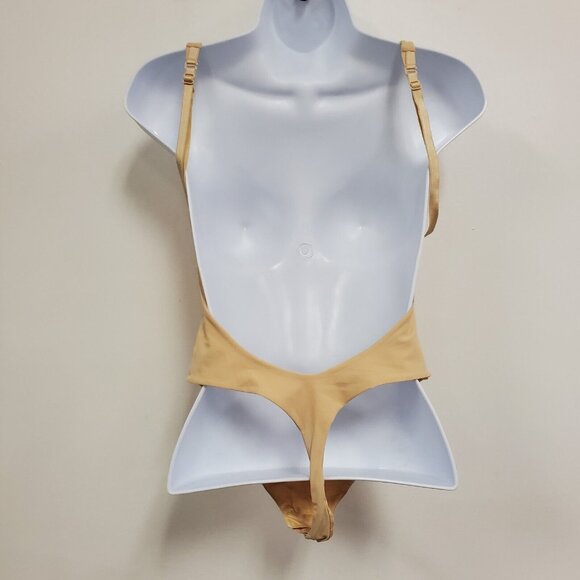La Perla Womens Open Back Thong Bodysuit Size 34 Tan Shapewear Stretch Neutral - Picture 2 of 15